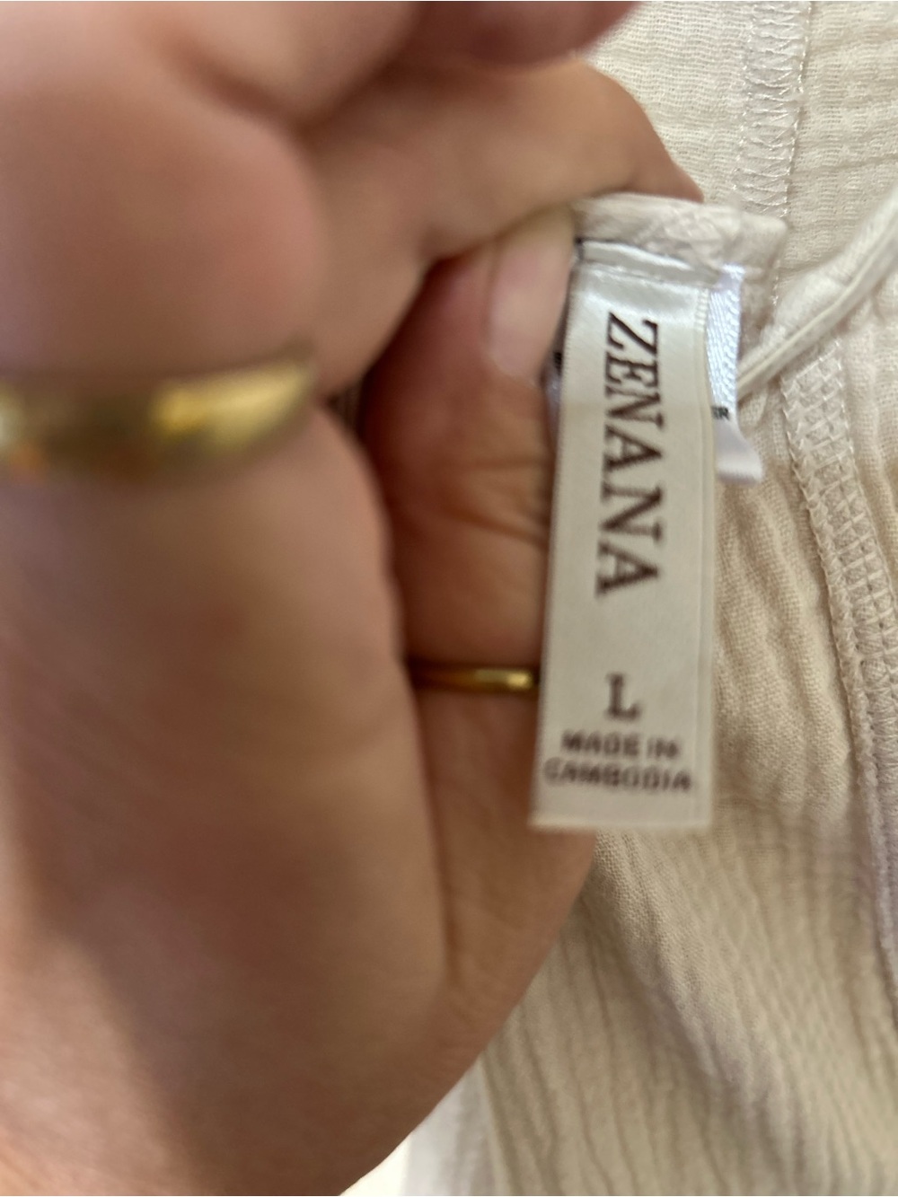 Zenana Outfitters Beige Wide-Leg Tie-Strap Jumpsuit - Picture 3 of 3